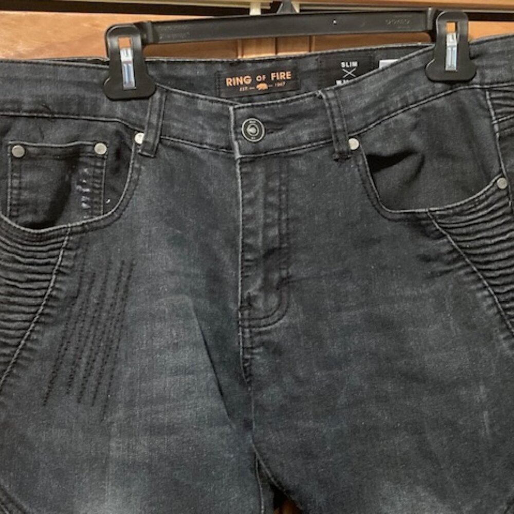 Ring of Fire Jeans Black Slim 33w X 32L - Picture 4 of 7